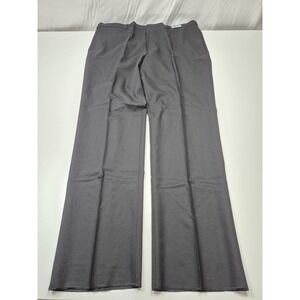 VTG Asher Dress Pants Mens 46x36 Black Wool Flat Front Unhemmed Super 100s NWT